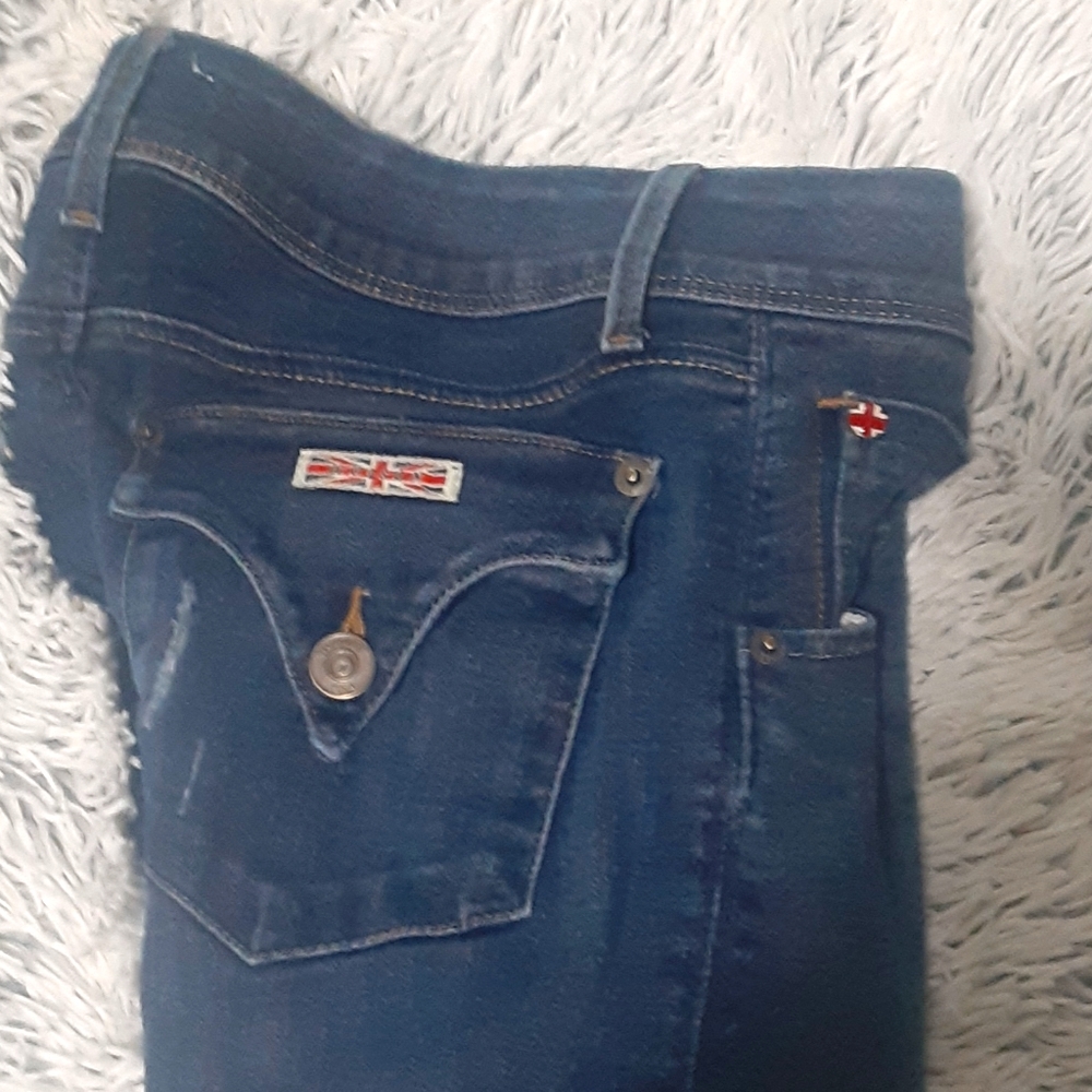 HUDSON DISTRESSED SKINNY JEANS